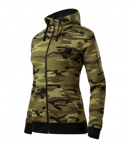 Camo Zipper mikina dámská camouflage green