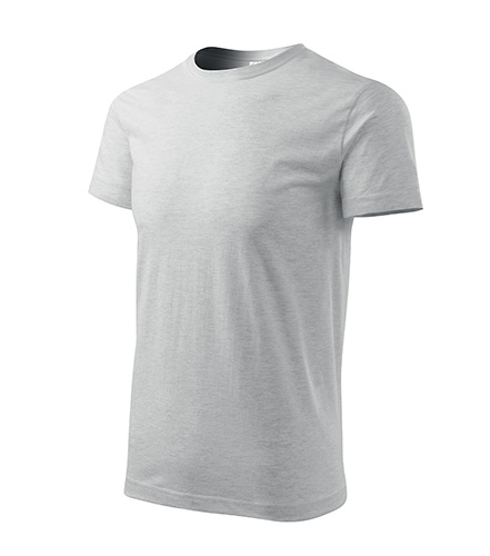 Basic tričko pánské světle šedý melír