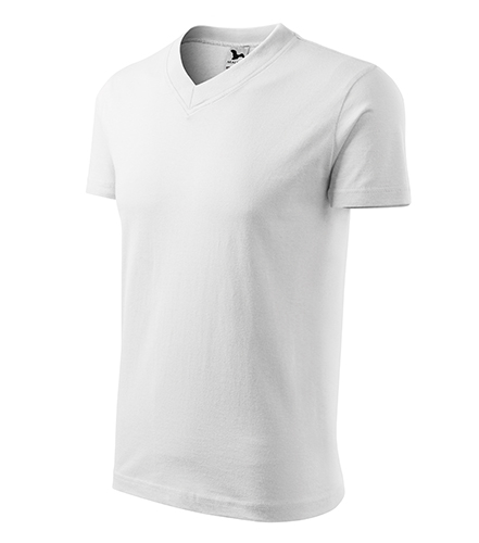 V-neck tričko unisex bílá