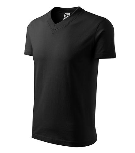 V-neck tričko unisex černá