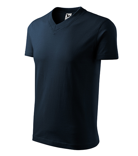 V-neck tričko unisex námořní modrá