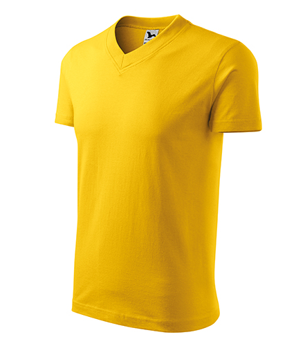 V-neck tričko unisex žlutá