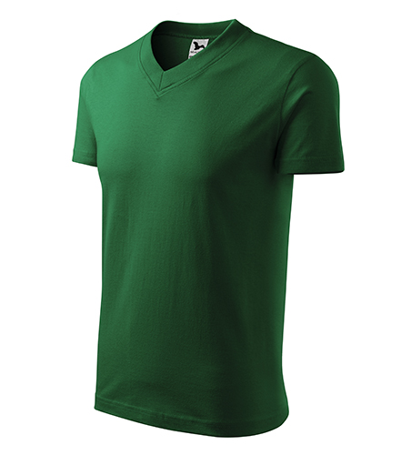 V-neck tričko unisex lahvově zelená