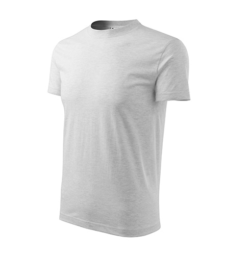 Heavy tričko unisex světle šedý melír