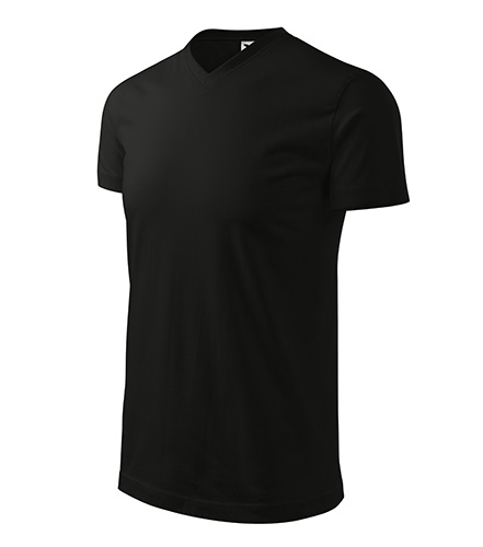 Heavy V-neck tričko unisex černá