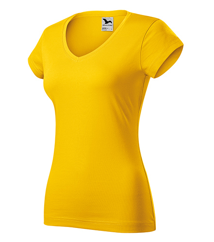 Fit V-neck tričko dámské žlutá